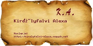 Királyfalvi Alexa névjegykártya